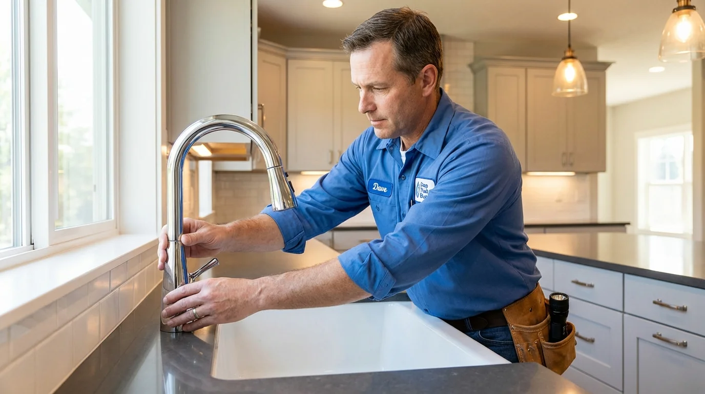 Kitchen faucet installation by Johns Plumbing LLC in Random Lake