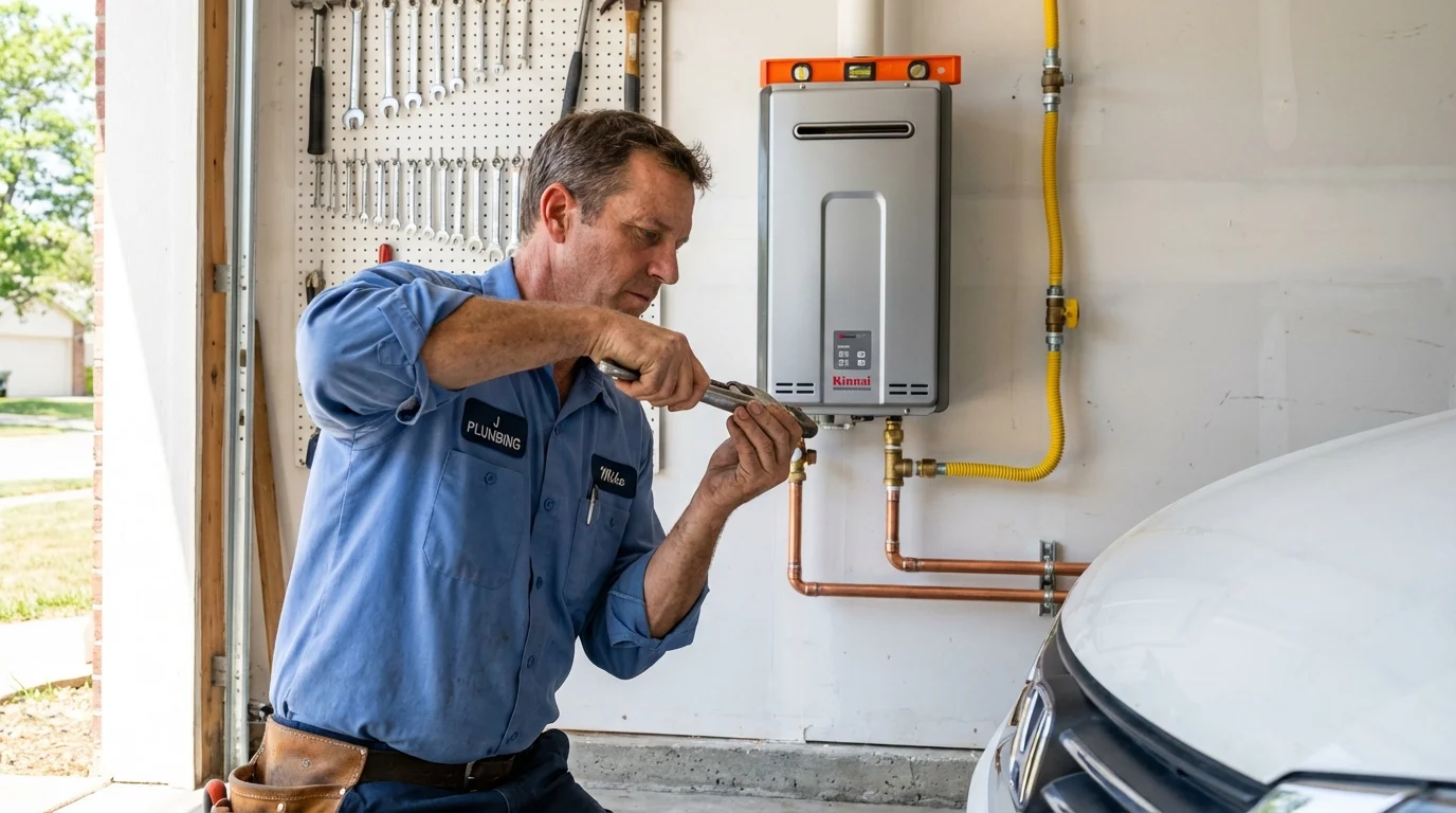 Tankless water heater installation by a Johns Plumbing LLC plumber in Random Lake